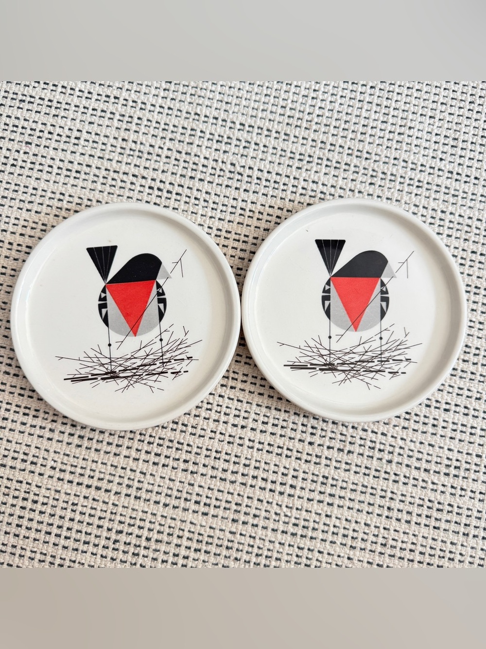 Charley Harper Bird+Nest Mini Porcelain Dish Set of 2